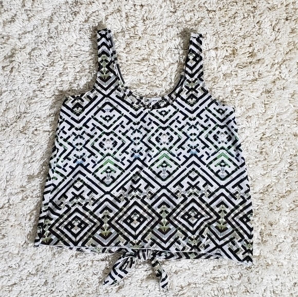 RACHEL ROY Tribal pattern tank top black white XS - Picture 5 of 7